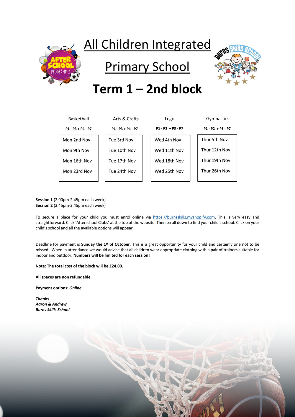 Important information letter