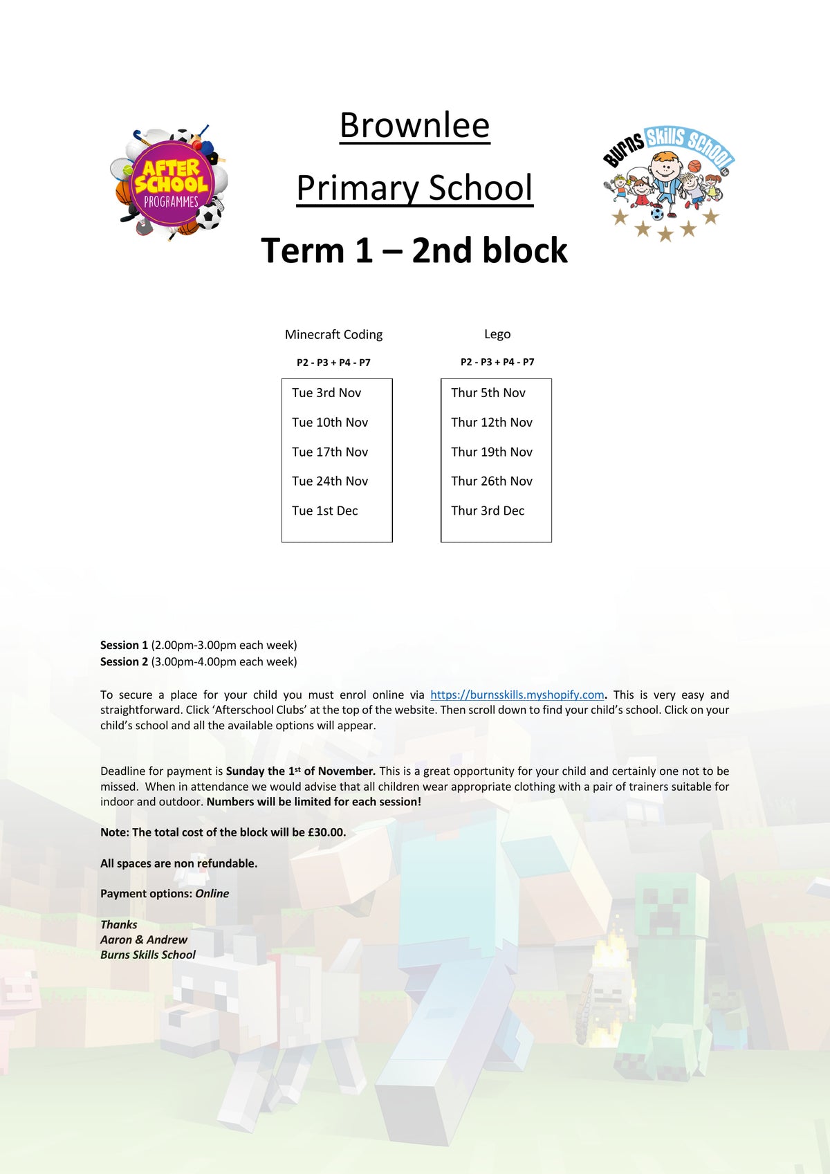 Important information letter