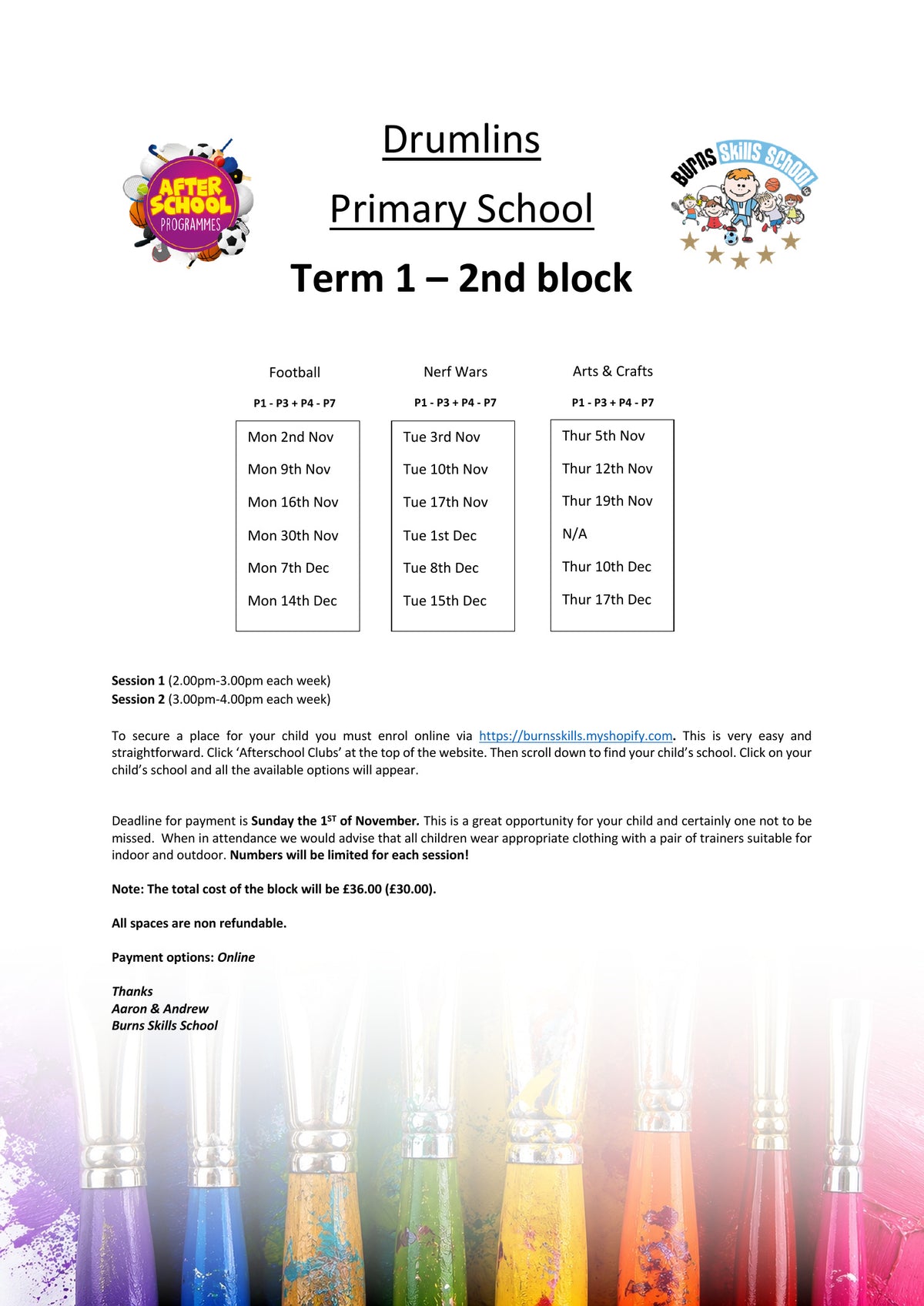 Important information letter