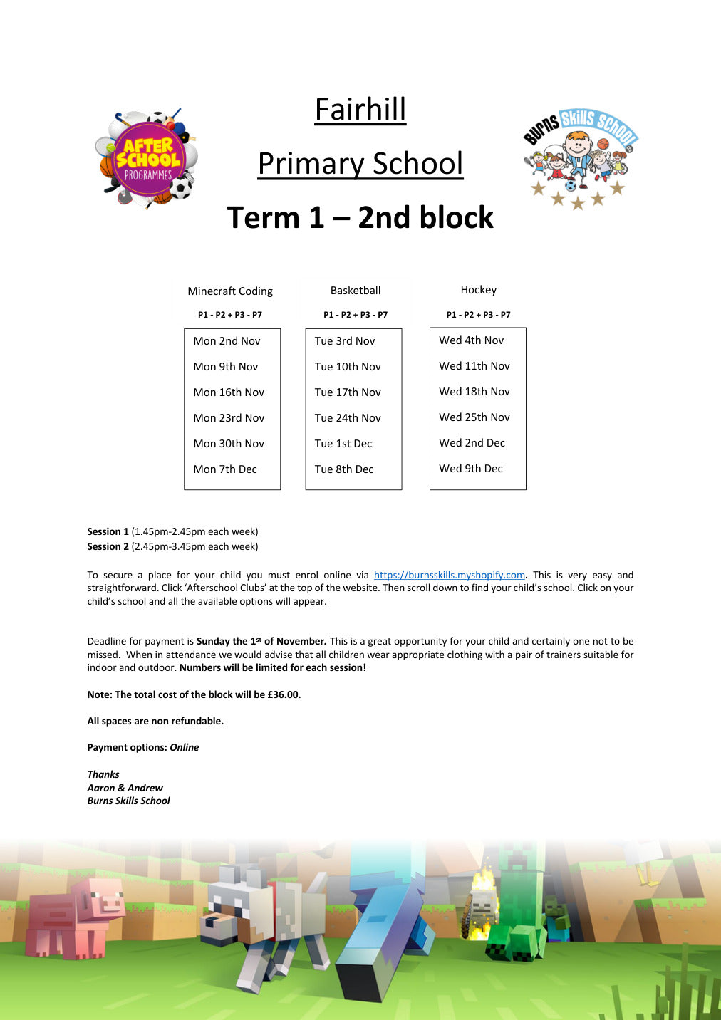 Important information letter