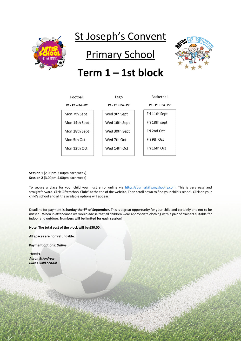 Important information letter