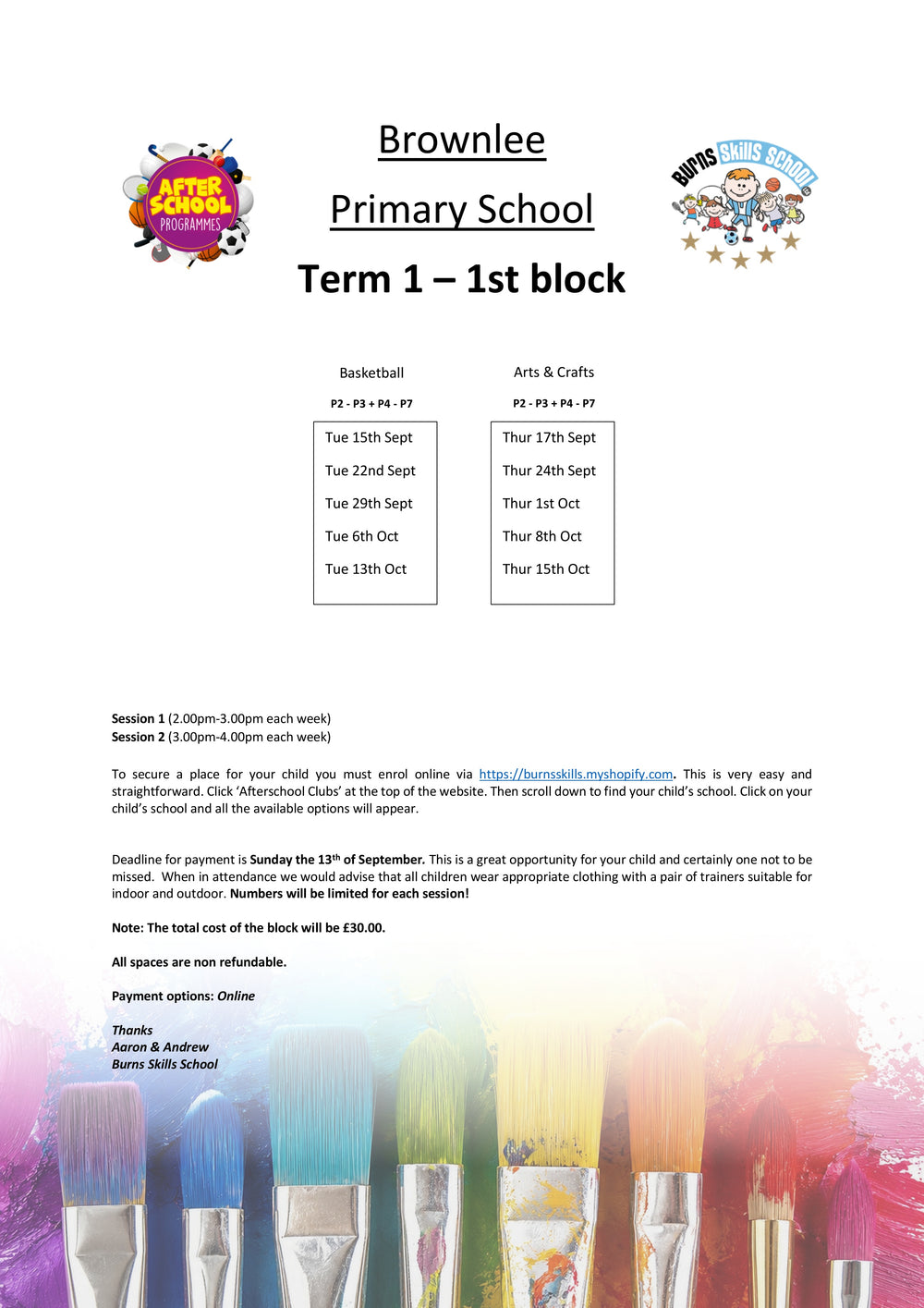 Important information letter