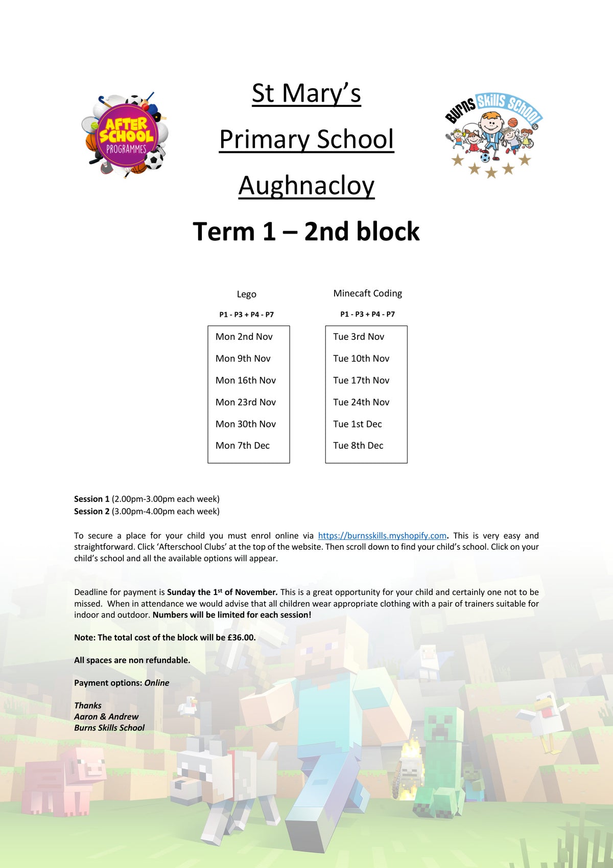 Important information letter