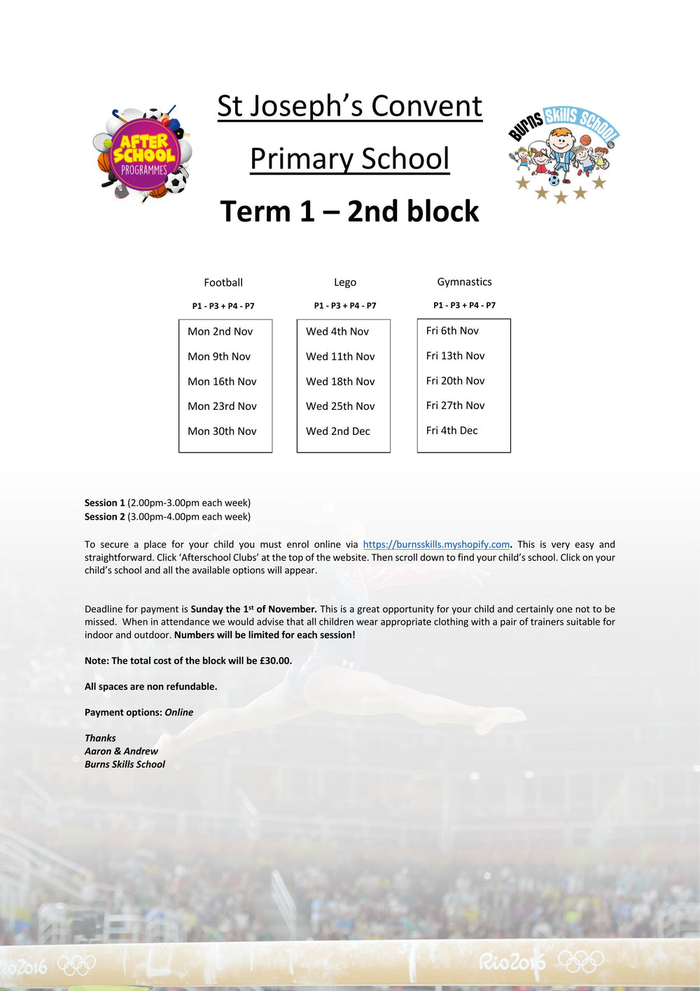 Important information letter